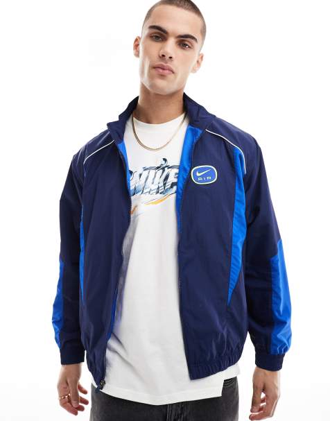 Chaqueta de chándal azul marino y azul con logo de tejido liso de Nike Air - view 1