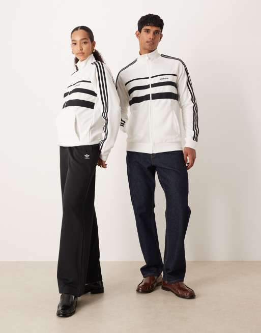 Chaqueta de chándal blanca y negra The First de adidas Originals