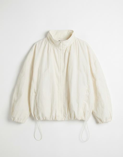 Chaqueta de chándal blanco hueso extragrande con bajo abullonado de ASOS DESIGN Curve, 5 de 8
