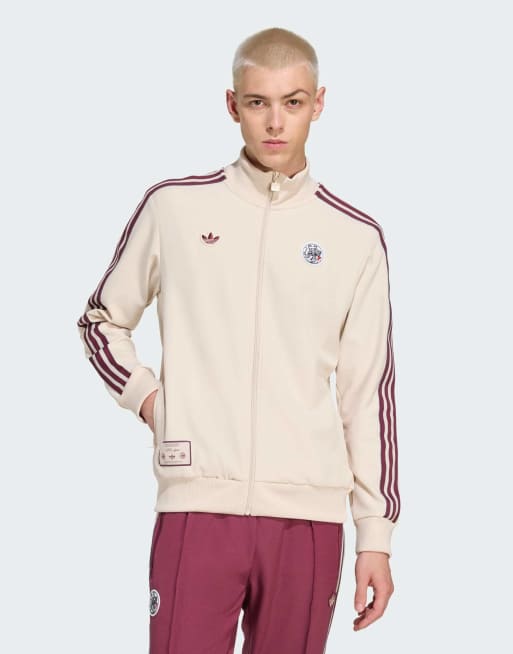 Chaqueta de chándal blanco marfil con diseño del Ajax de Ámsterdam Terrace Icons de adidas Originals