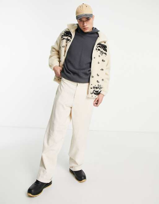 Chaqueta de chándal color crema con estampado de cachemir de borreguito de Mennace (parte de un conjunto), 4 de 4