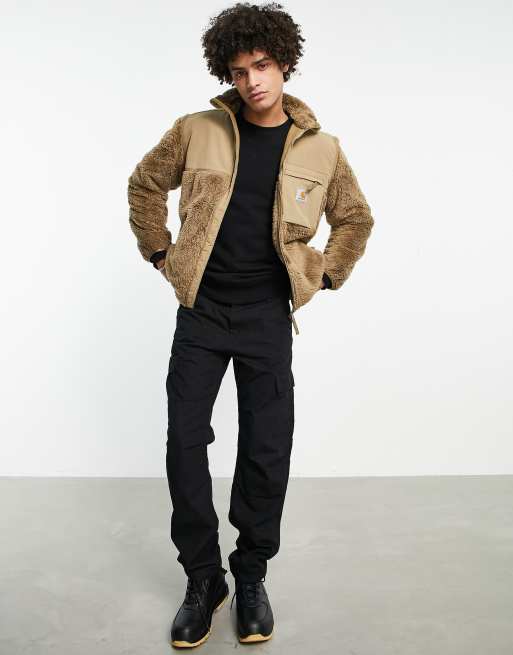 Chaqueta de ch ndal marr n de felpa efecto pelo Jackson de Carhartt WIP