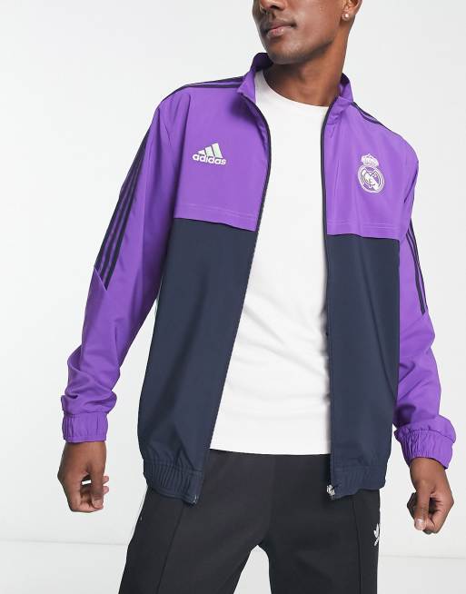 descanso Mount Bank jurar Chaqueta de chándal morada y azul marino con diseño del Real Madrid de  adidas Football | ASOS