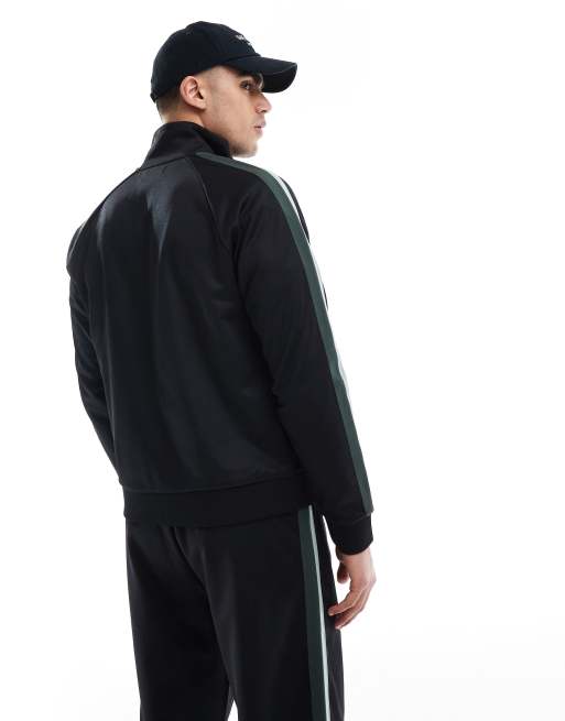 Chaqueta de chándal negra con cinta del logo en dos colores de Fred Perry (parte de un conjunto), 2 de 4