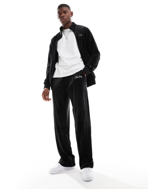 Chaqueta de chándal negra con cremallera de velour de New Era (parte de un conjunto), 2 de 4