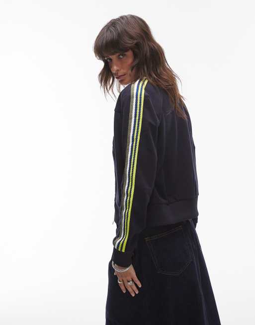 Chaqueta de chándal negra con cremallera y detalle a rayas de Lacoste , 4 de 4
