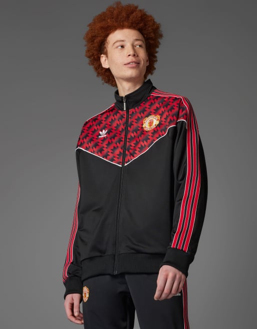 Chaqueta de chándal negra con diseño del Manchester United '91 de adidas Originals