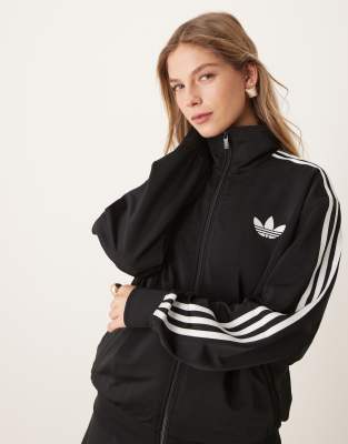 Chaqueta de chándal negra de corte suelto Firebird de adidas Originals ...