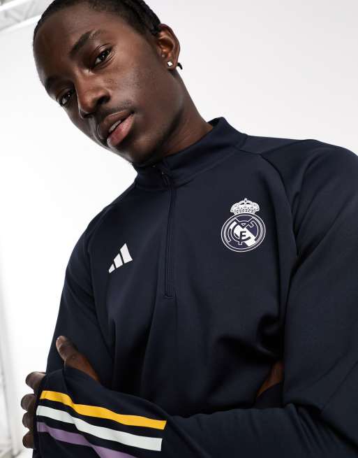 Sudadera negra con capucha y diseño del Real Madrid de adidas Football