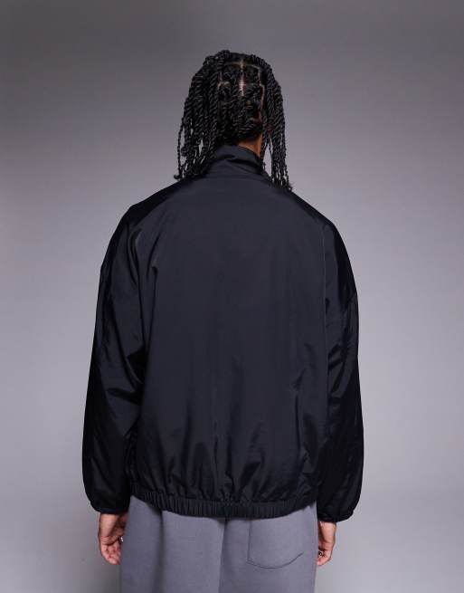 Chaqueta de chándal negra extragrande con nervios en contraste de ASOS DESIGN, 3 de 4