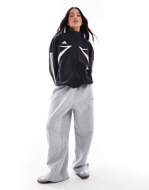 Chaqueta de chándal negra, rosa auténtico y blanca con diseño - Main Image