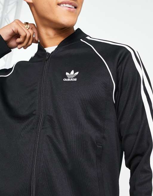 Parcial hotel a lo largo Chaqueta de chándal negra Superstar de adidas Originals | ASOS