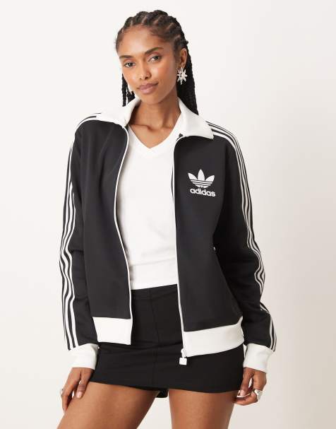 Chaqueta de chándal negra y blanca Beckenbauer de adidas Originals - view 1