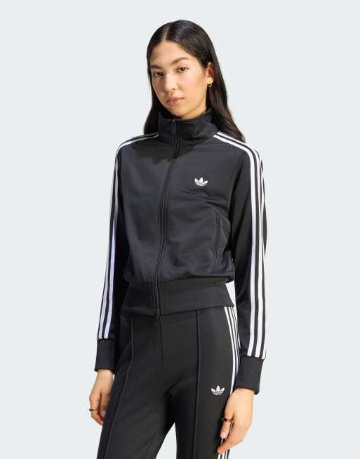 Chaqueta de chándal negra y blanca Firebird Classic de adidas Originals ...