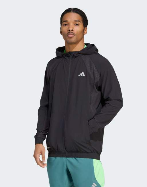 Chaqueta de chándal negra y color carbón Tech Apparel de adidas Performance