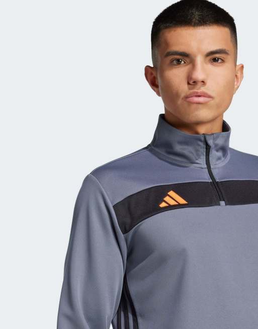Chaqueta de chándal negro ónice y naranja básica neón Tiro 25 Essentials de adidas Performance, 3 de 4