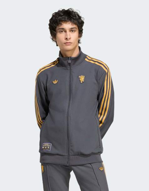 Chaqueta de chándal negro utilitario con diseño del Manchester United Terrace Icons de adidas Originals - view 1