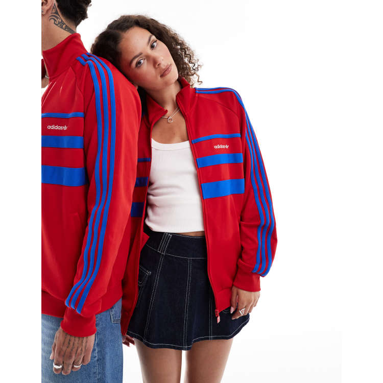 Chaqueta de chandal roja unisex de adidas Originals adidas fballus instagram account ClassicfuncenterShops