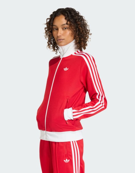 Chaqueta de chándal roja y blanca Classic de adidas Originals - view 1