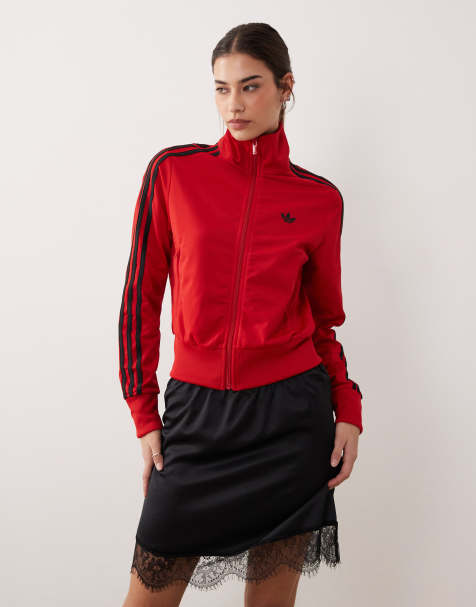 Chaqueta de chándal rojo escarlata y negra Firebird Classic de adidas Originals - view 1