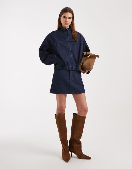 Chaqueta de chándal vaquera con acabado enjuagado de ASOS DESIGN (parte de un conjunto), 3 de 4