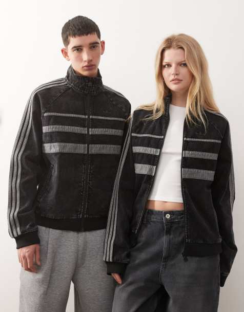 Chaqueta de chándal vaquera verde oscuro y negra The First de adidas Originals - view 1