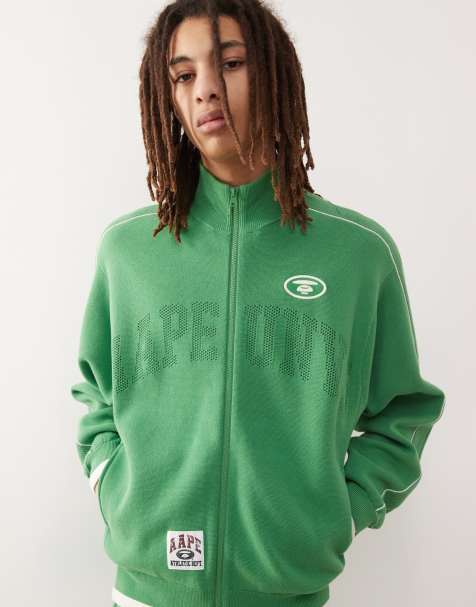 Chaqueta de chándal verde con logo universitario de punto de AAPE BY A BATHING APE® - view 1