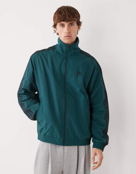 Chaqueta de chándal verde hiedra aurora y negra Adicolor Firebird de adidas Originals - view 1