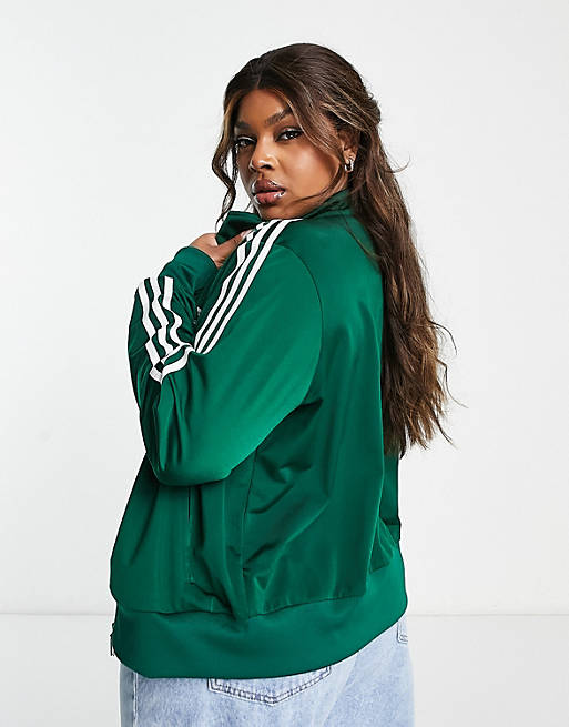 Mancha cortina Serena Chaqueta de chándal verde oscuro Adicolor Firebird de adidas Originals Plus  | ASOS