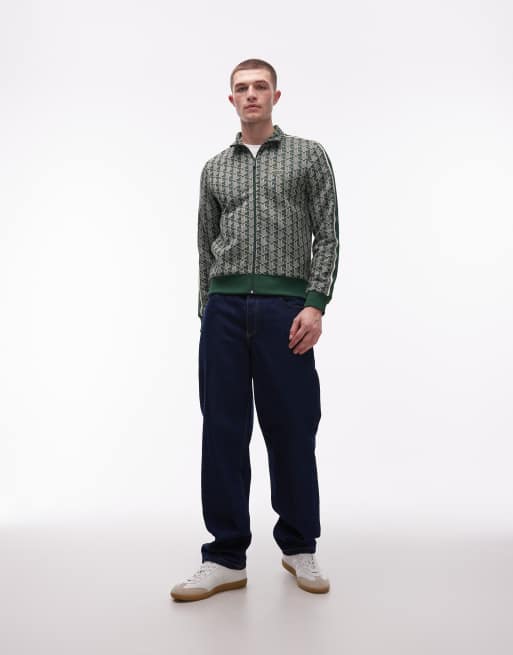 Chaqueta de chándal verde oscuro con diseño de monograma y cremallera de Lacoste, 2 de 5