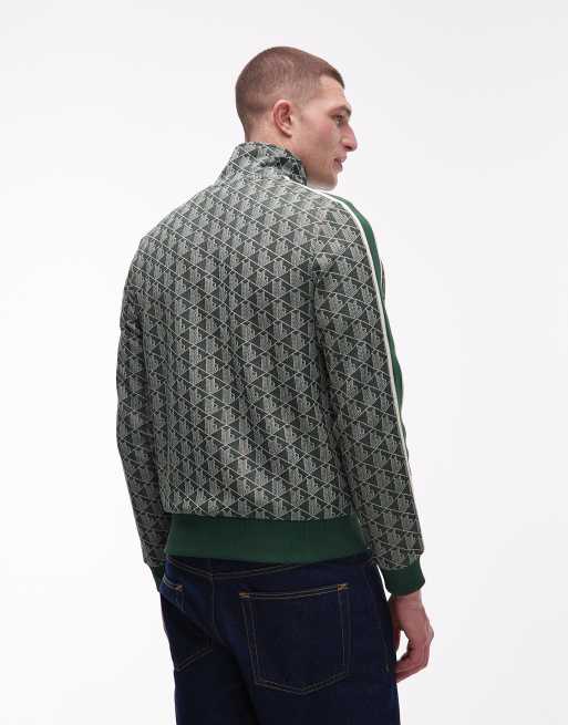 Chaqueta de chándal verde oscuro con diseño de monograma y cremallera de Lacoste, 3 de 5