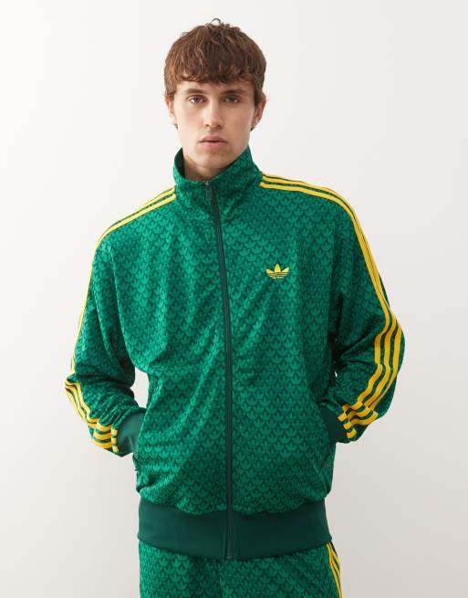 Chaqueta de chándal verde universitario con monograma Firebird Loose de adidas Originals