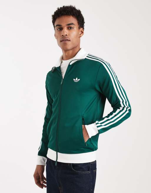 Chaqueta de chándal verde universitario y blanca Classic de adidas Originals