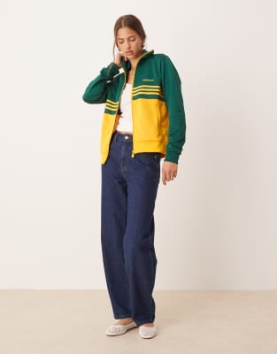 Chaqueta de chándal verde y amarilla de adidas Originals
