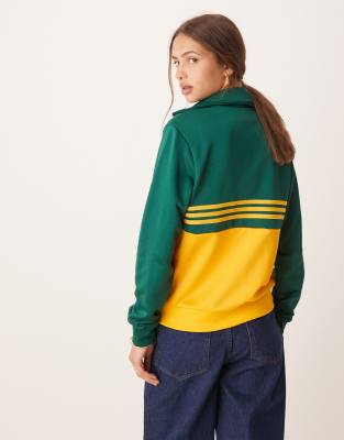 Chaqueta de chándal verde y amarilla de adidas Originals
