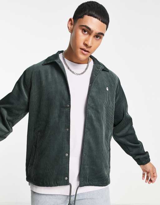 Chaqueta de entrenador verde de pana de Carhartt WIP