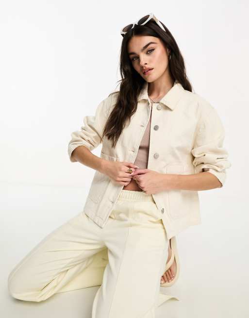 Chaqueta de entrenadora corta color avena Quin de Waven