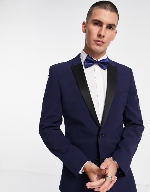 Chaqueta de esmoquin azul marino de corte muy entallado de ASOS DESIGN, 3 de 4