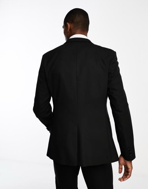 Chaqueta de esmoquin de corte slim en negro de ASOS DESIGN, 3 de 5