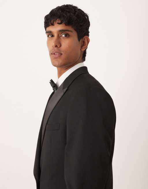 Chaqueta de esmoquin negra de corte estándar de ASOS DESIGN, 4 de 5