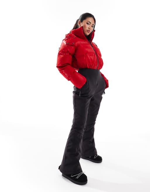 Chaqueta de esquí roja con diseño estilo acolchado Ski Suit de South Beach, 3 de 4