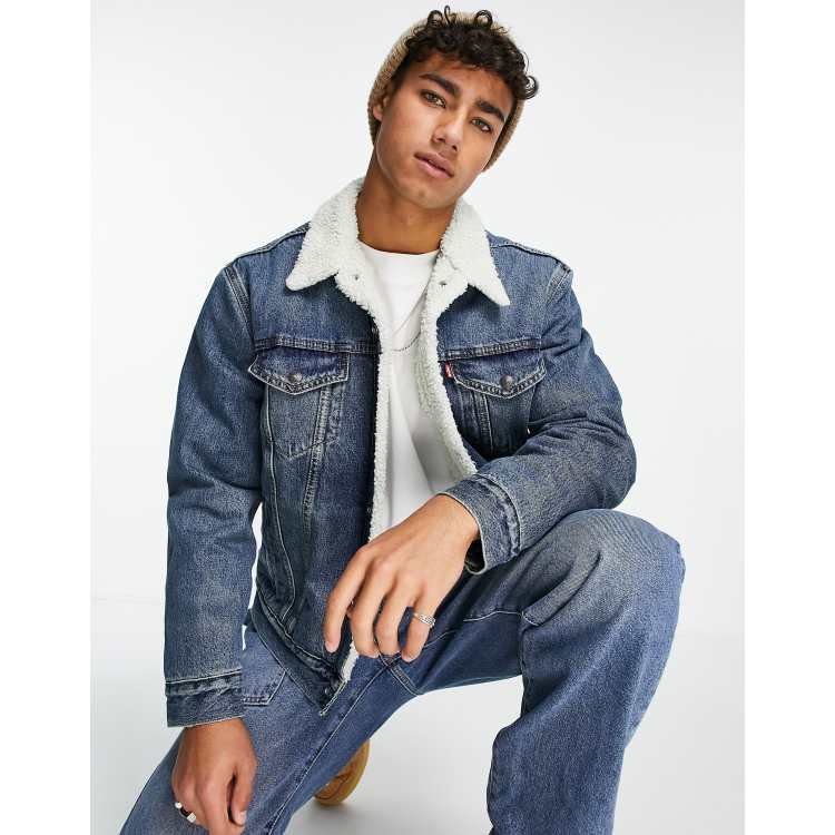 LEVIS Chaqueta Hombre Cuello en Punta Azul Claro Levis