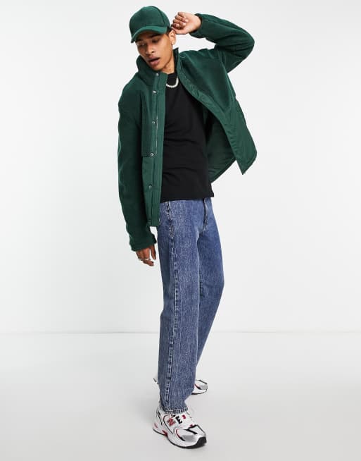 Chaqueta de felpa con cremallera y panel de nailon en contraste de ASOS DESIGN, 4 de 4