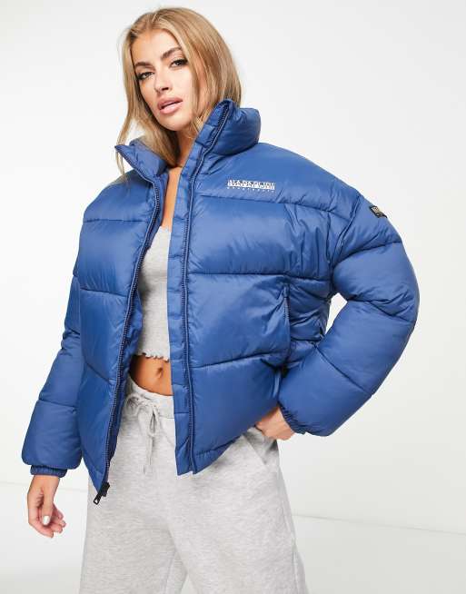 Chaqueta de plumas azul con logo Box de Napapijri