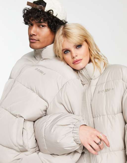 Chaqueta de plumas blanco hueso unisex de Reclaimed Vintage, 3 de 4