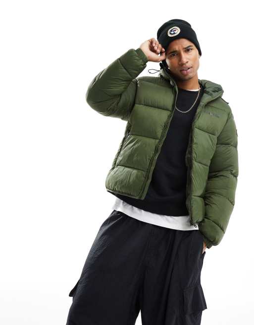 Chaqueta de plumas caqui con capucha Suomi de Napapijri