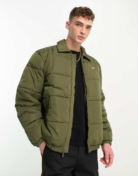 Chaqueta verde caqui clearance hombre