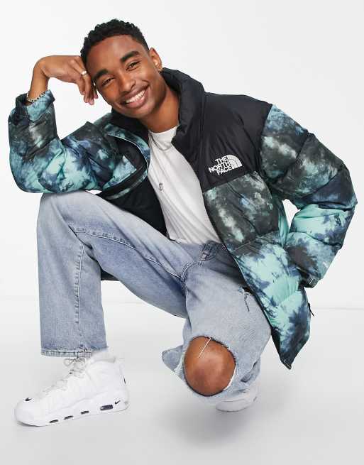 Chaqueta de plumas con estampado color wasabi efecto hielo 1996 Retro Nuptse de The North Face