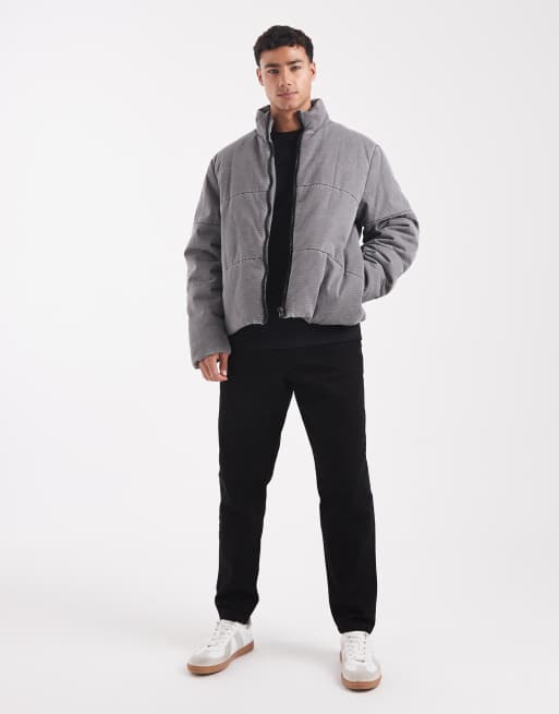 Chaqueta de plumas gris lavado de tejido antidesgarros de ASOS DESIGN, 2 de 5