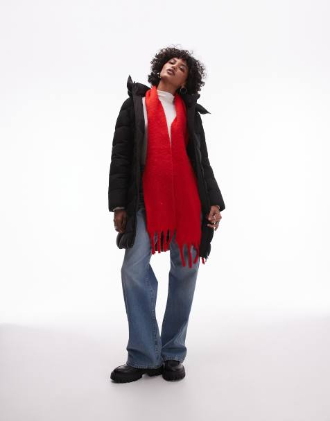 Chaqueta de plumas negra con capucha de Mango - view 1